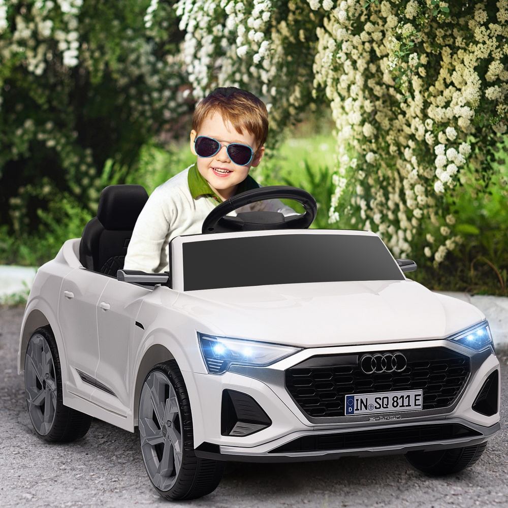 12V Audi Q8 e-tron Sportback Kids Ride On Car, fjärrkontroll, musik och belysning