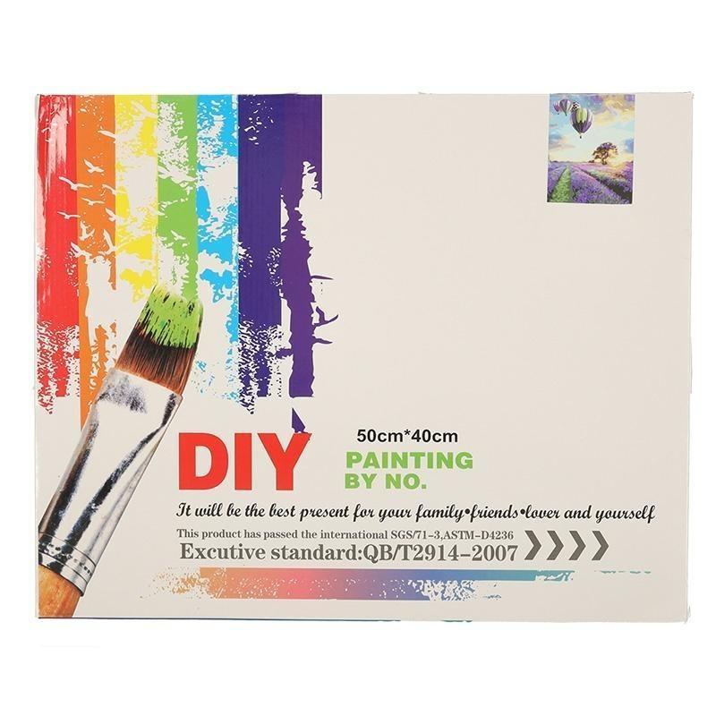 Lavendelfält DIY Paint by Numbers Kit, 40x50cm Väggkonst