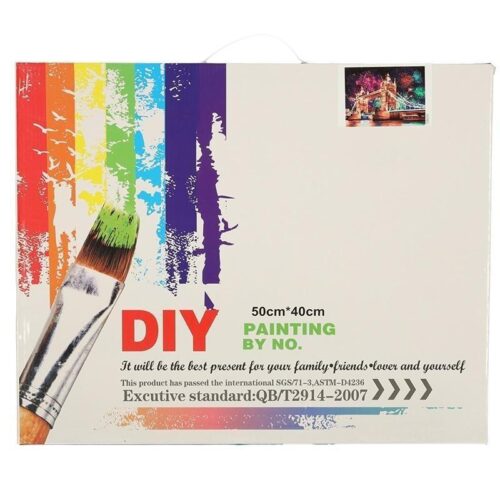 Bro och fyrverkerier Paint by Numbers Kit, 40x50cm Canvas