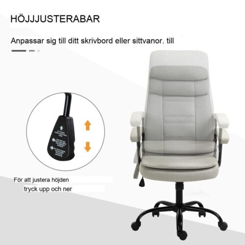 Ergonomisk massagestol med gung- och höjdjustering (beige)