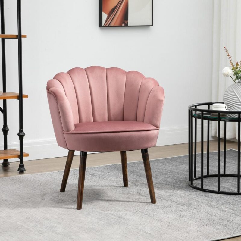 Rosa Lotus Accent Chair – Sammetsklädd, snygg vardagsrumsmöbler