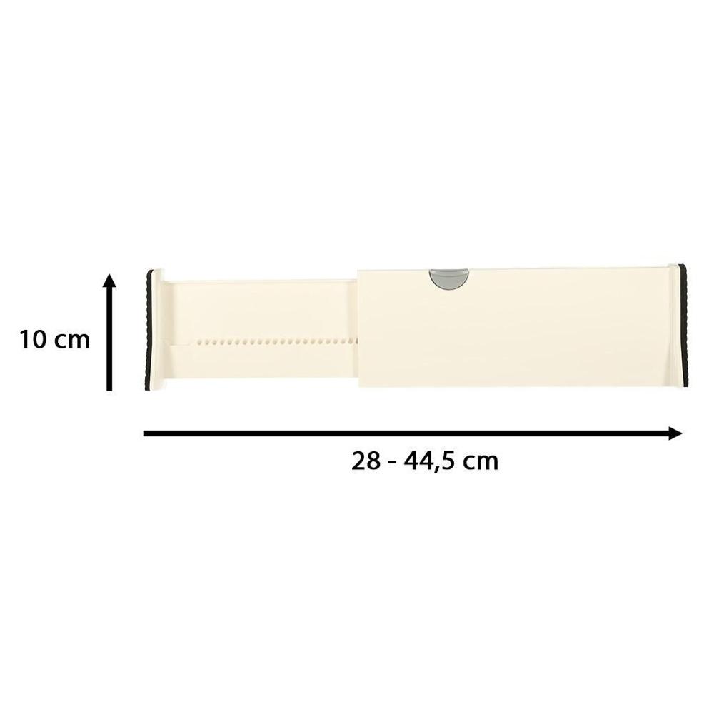 Justerbar lådseparator, 28-44,5 cm, vit, halkfri