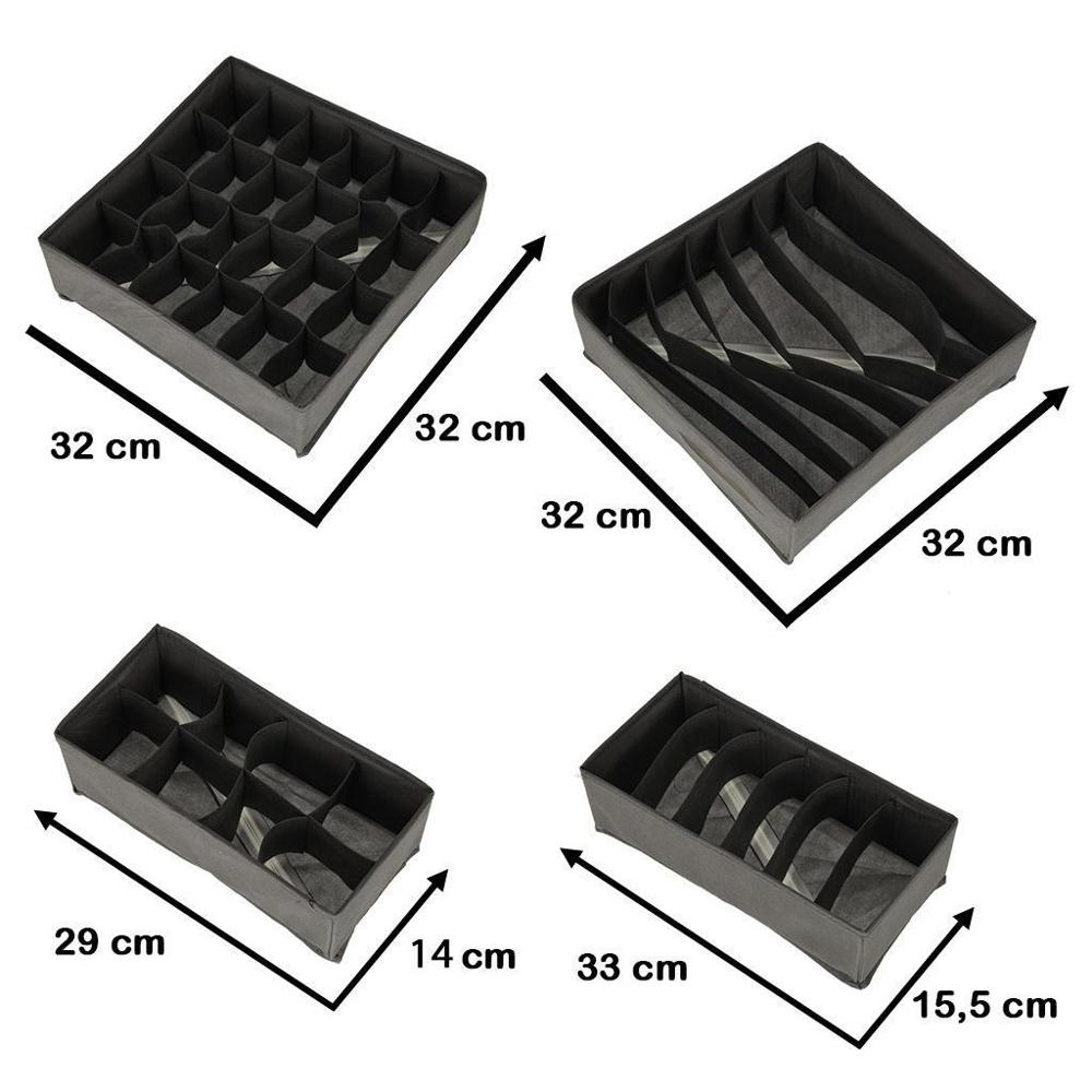 4-delad underklädeslåda för strumpor, behåar och mer