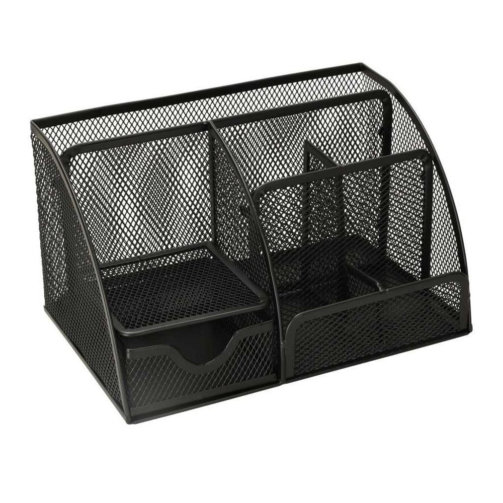 7-fack Black Metal Desk Organizer – Kontors- och hemförvaring