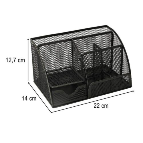 7-fack Black Metal Desk Organizer – Kontors- och hemförvaring