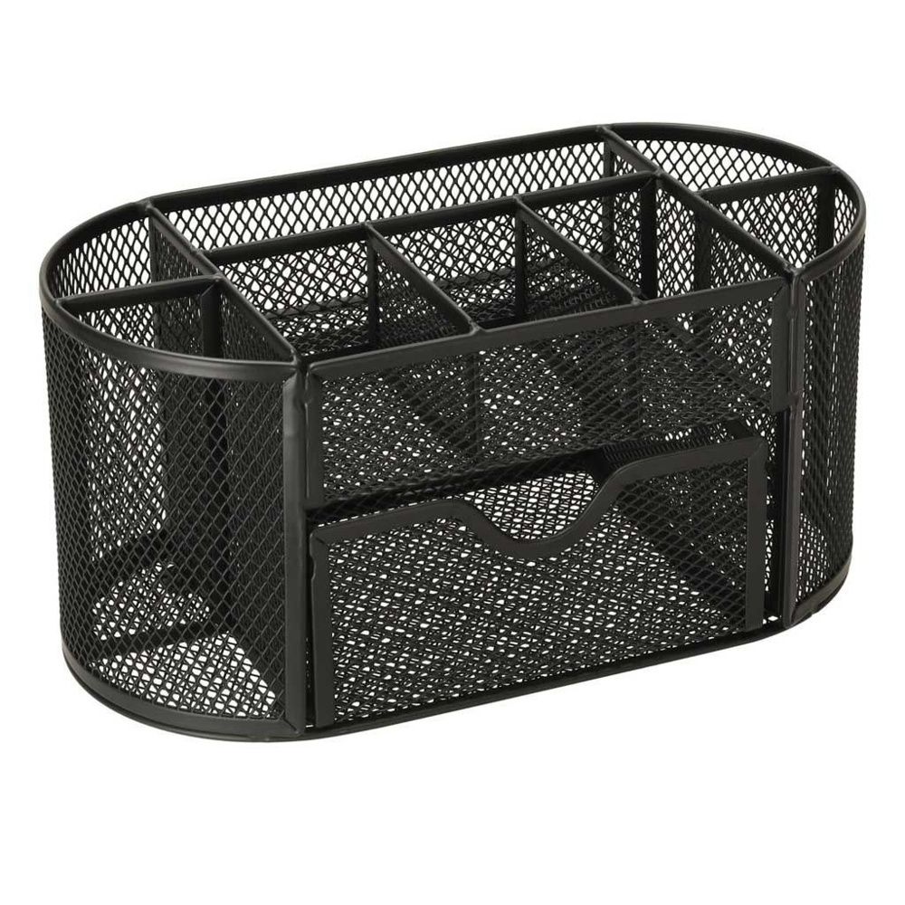 9-fack Black Metal Desk Organizer – Kontors- och sminkförvaring