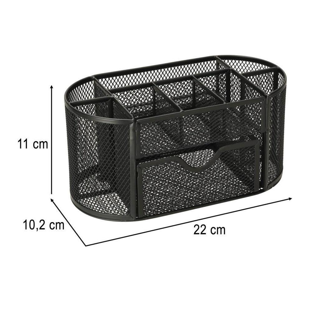 9-fack Black Metal Desk Organizer – Kontors- och sminkförvaring