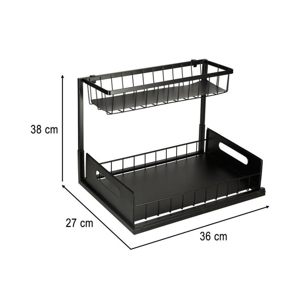 Black Metal Spice Rack Organizer för kök och badrum