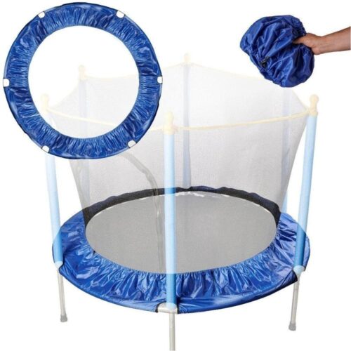 Blå PVC-trampolin fjäderskydd – 140 cm diameter