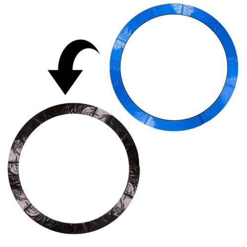 Skyddsmatta för studsmatta med fjäderskydd för 10 fots studsmattor (blå-svart)