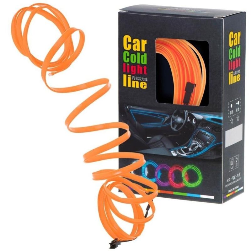 Orange LED Car Ambient Lighting Strip – 5M, USB och 12V driven