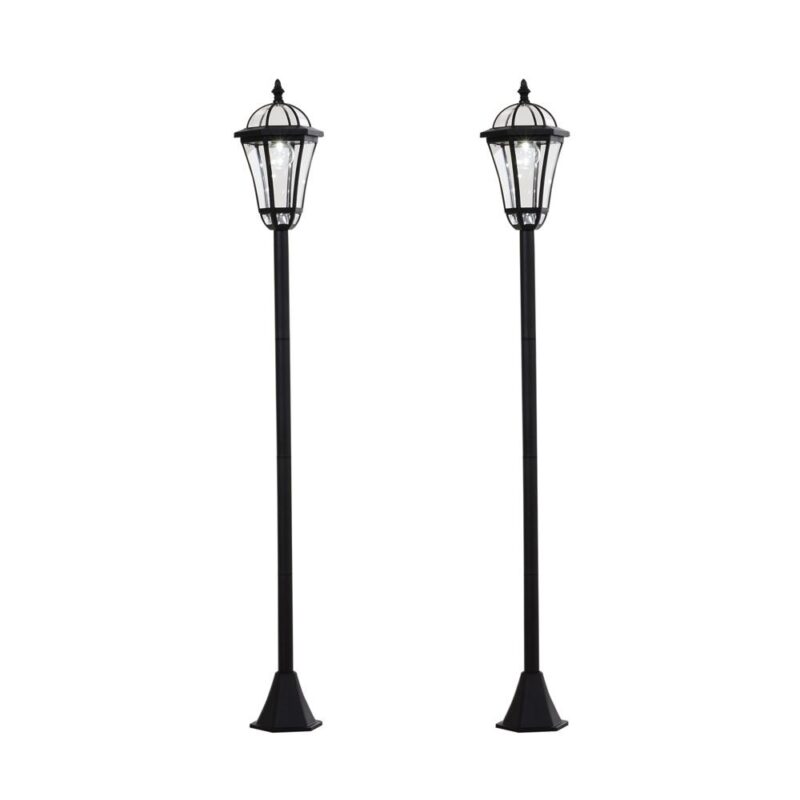 2-delad Solar Street Light Set – LED, vattentät, energibesparande, utomhus trädgårdsbelysning