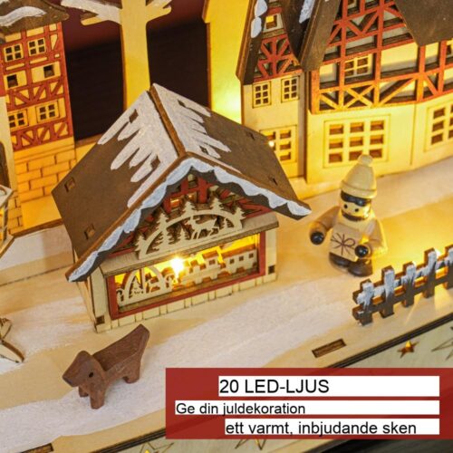 LED-upplyst Winter Wonderland Christmas Village-dekor