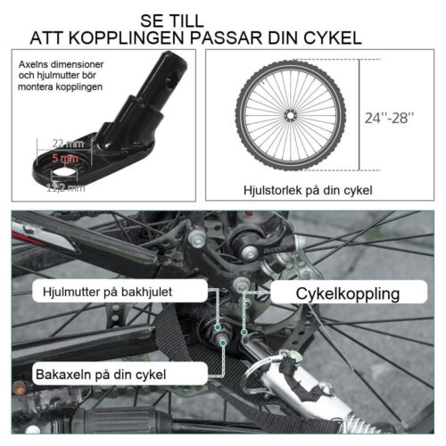 2-i-1 cykelsläp och handkärra med stora däck, 40 kg kapacitet