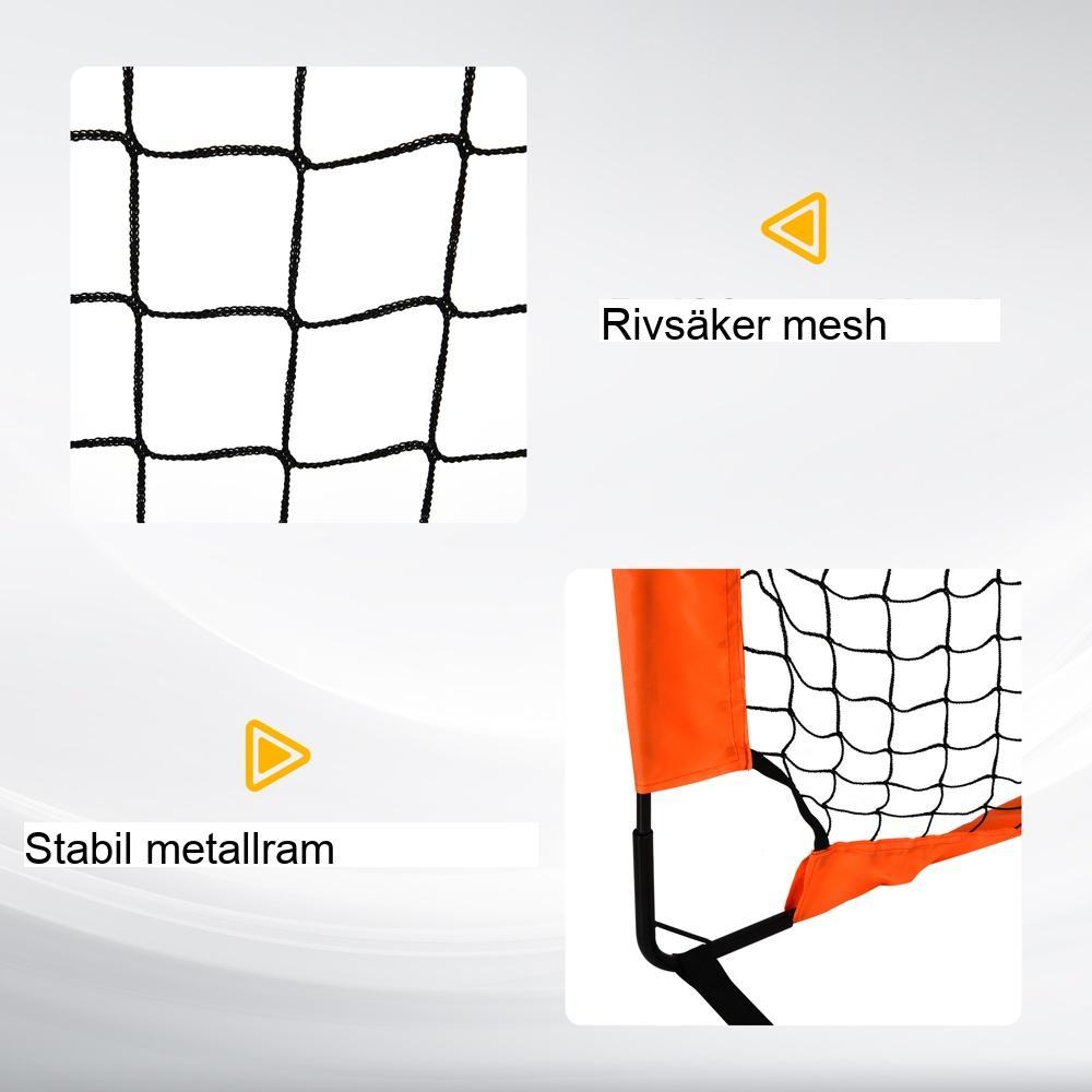 Orange hopfällbar metall, fotbollsmål för barn, 2 st