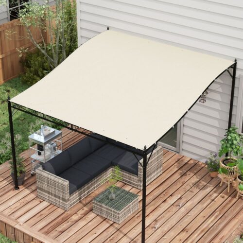 Beige ersättning pergola takkapell, UV-skydd, 3×2,5 m uteplats solsegel