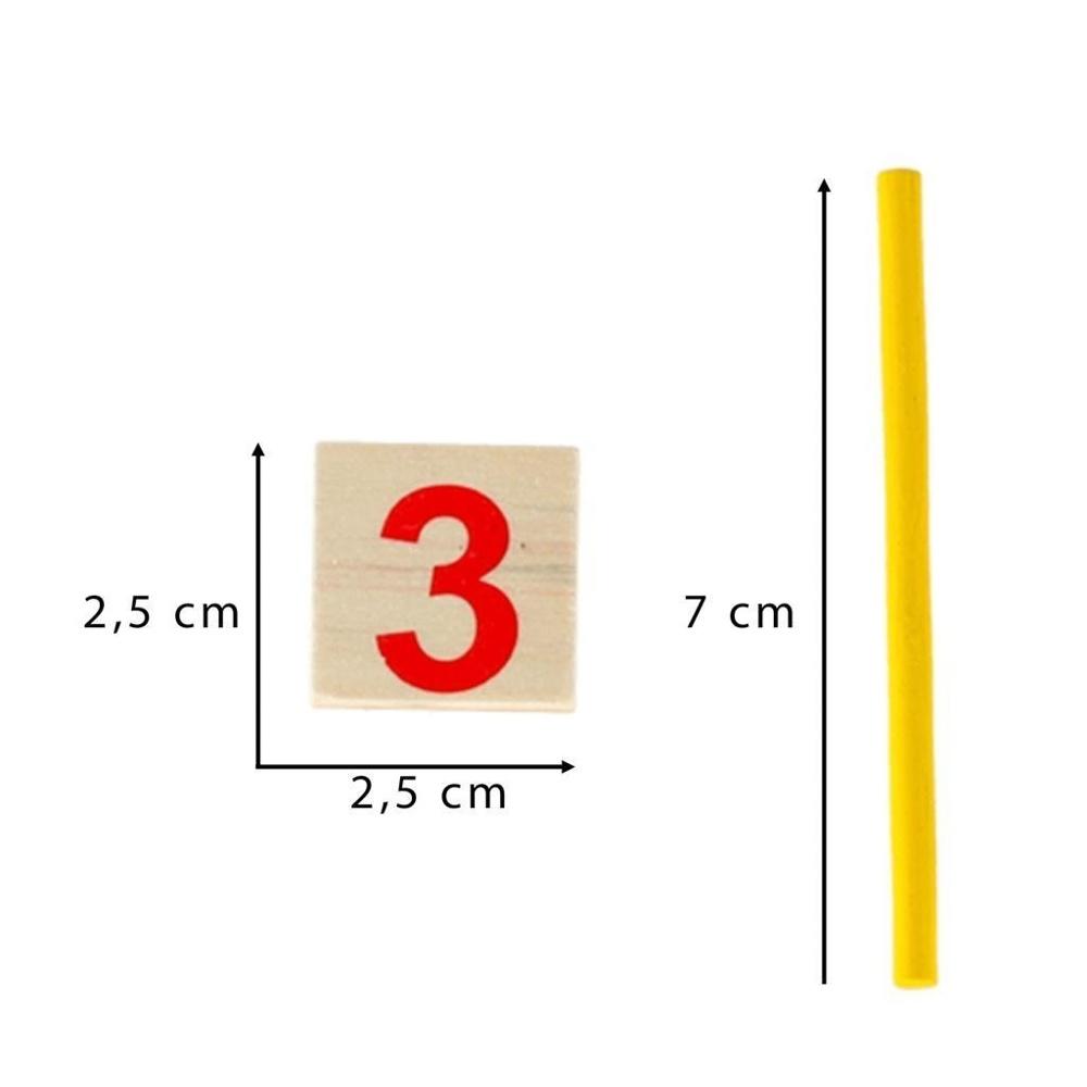 Montessorikulramset av trä med färgglada pinnar för matematikinlärning