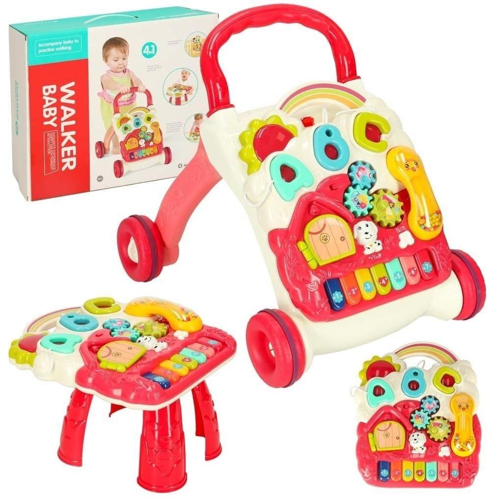 Rosa 4-i-1 Interactive Learning Pushchair Bord och Walker