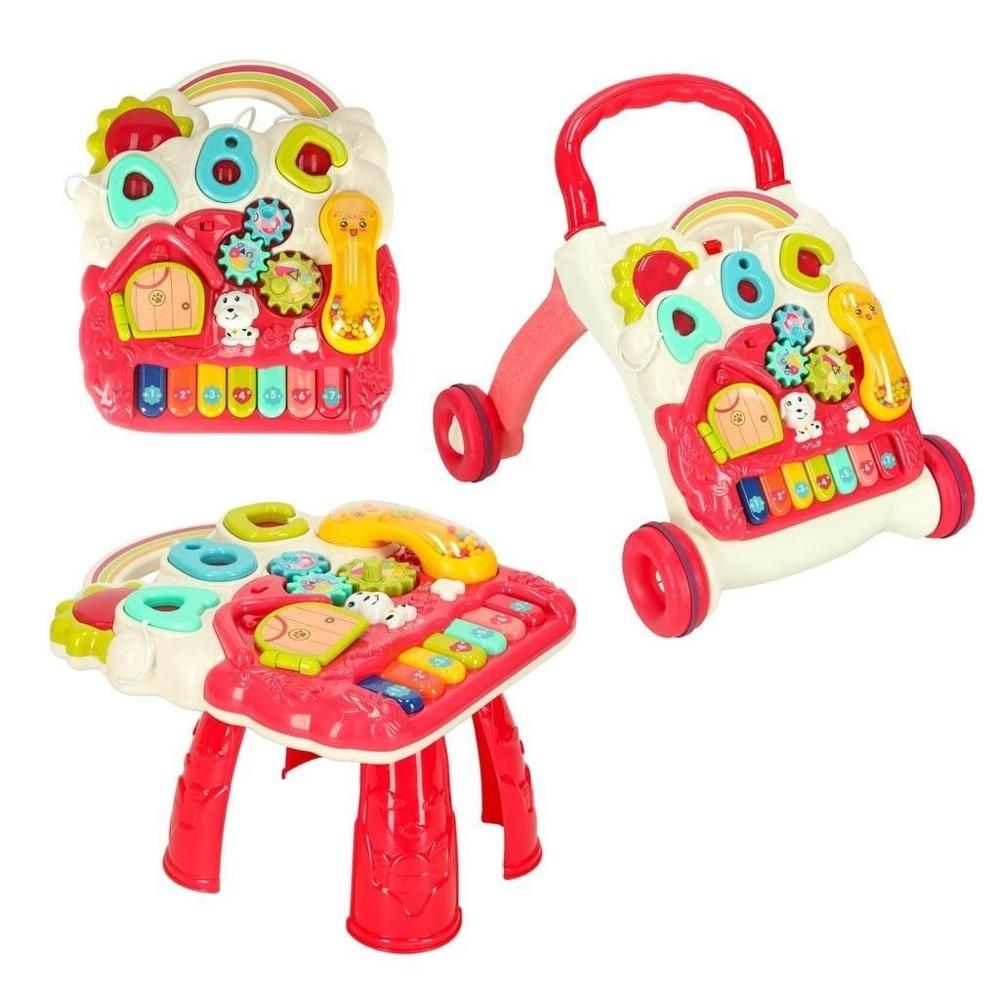 Rosa 4-i-1 Interactive Learning Pushchair Bord och Walker