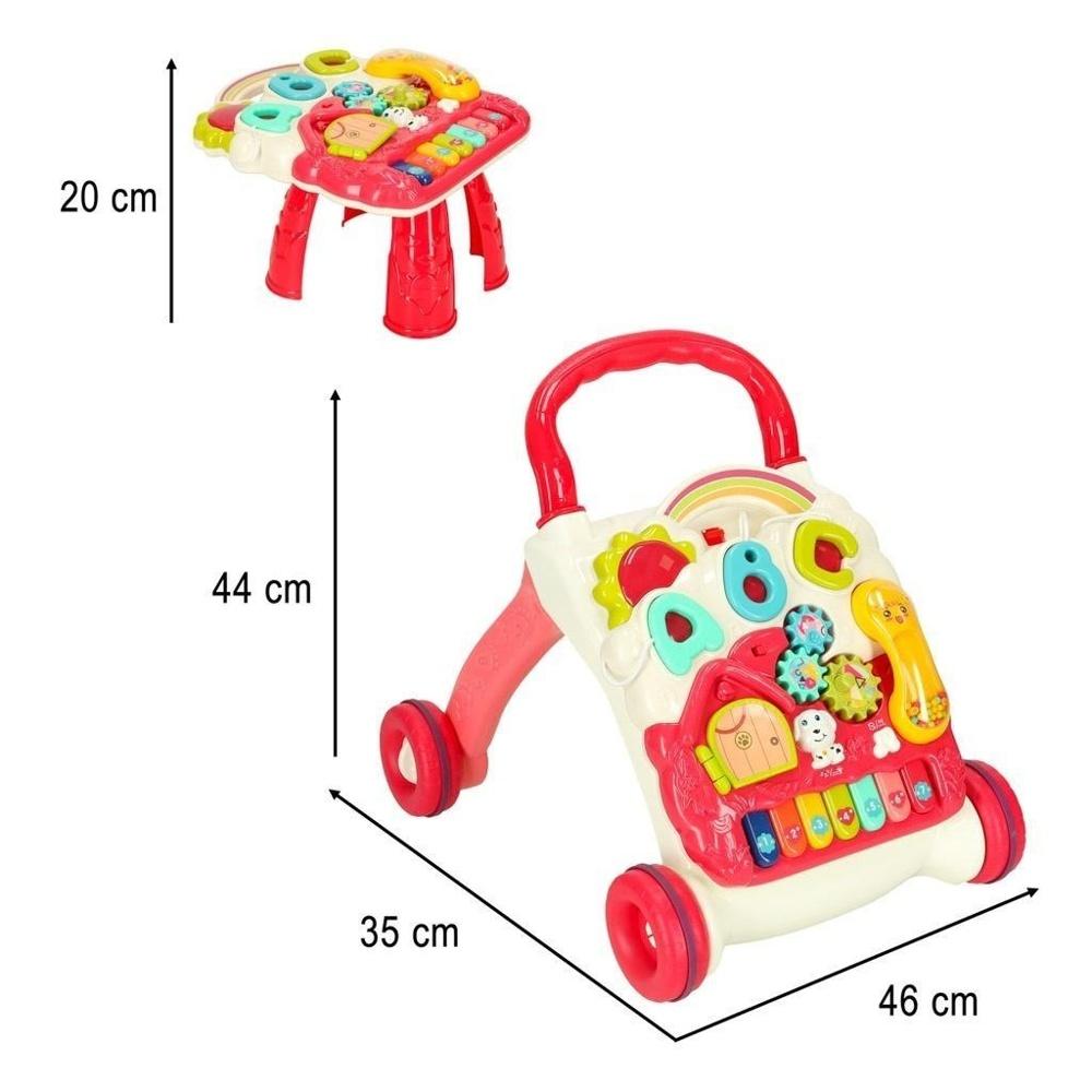 Rosa 4-i-1 Interactive Learning Pushchair Bord och Walker