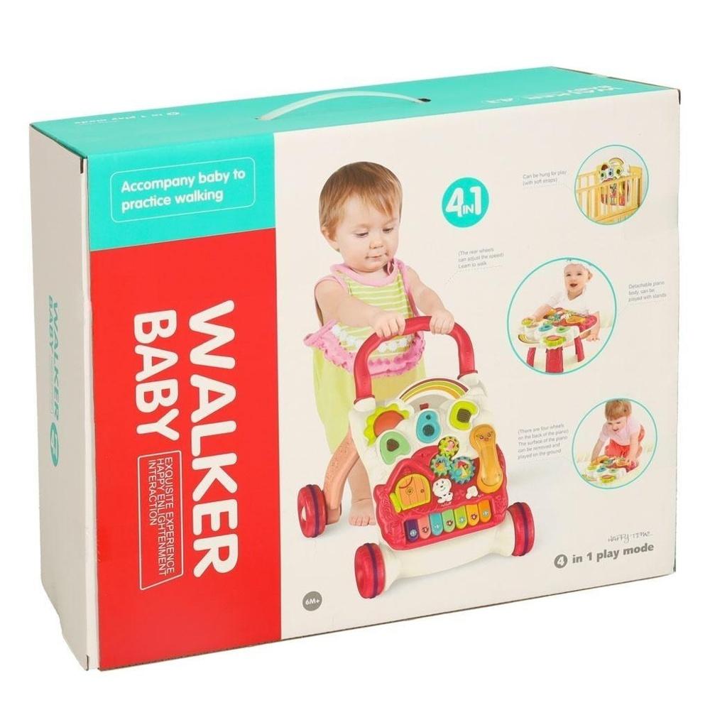 Rosa 4-i-1 Interactive Learning Pushchair Bord och Walker