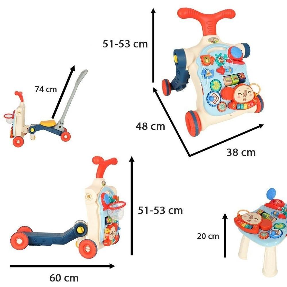 5 i 1 Baby Walker till Scooter Ride On Bord Interactive Toy Learning Set