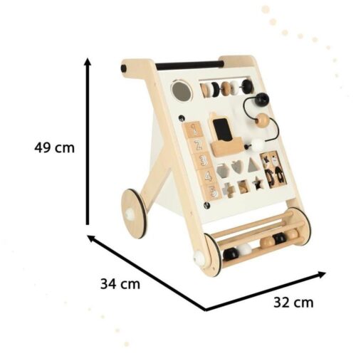 Push Walker i trä med sorterare för småbarn, pedagogisk promenadleksak, åldrarna 12 månader+