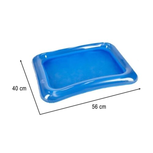 Blue Kinetic Sand Set – 1 kg modelleringssand med 8 formar och uppblåsbar sandlåda