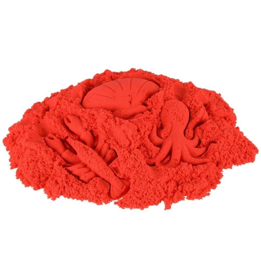 Röd Kinetic Sand 1 kg väska – smutsfri kreativ lek 3+ år