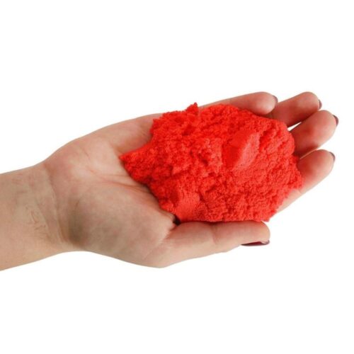 Röd Kinetic Sand 1 kg väska – smutsfri kreativ lek 3+ år