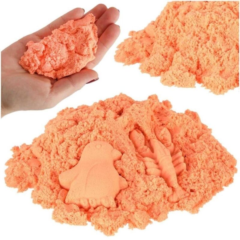 Orange 1 kg Kinetic Sand: Torkar aldrig, ingen röra, utvecklar kreativitet