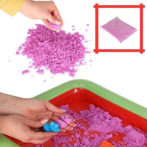 1 kg Kinetic Sand Set med uppblåsbar sandlåda och 18 formar