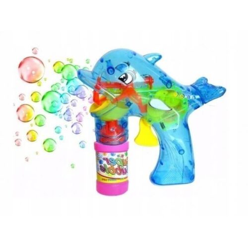 LED Dolphin Soap Bubble Gun, automatisk bubbelblåsare leksak för barn