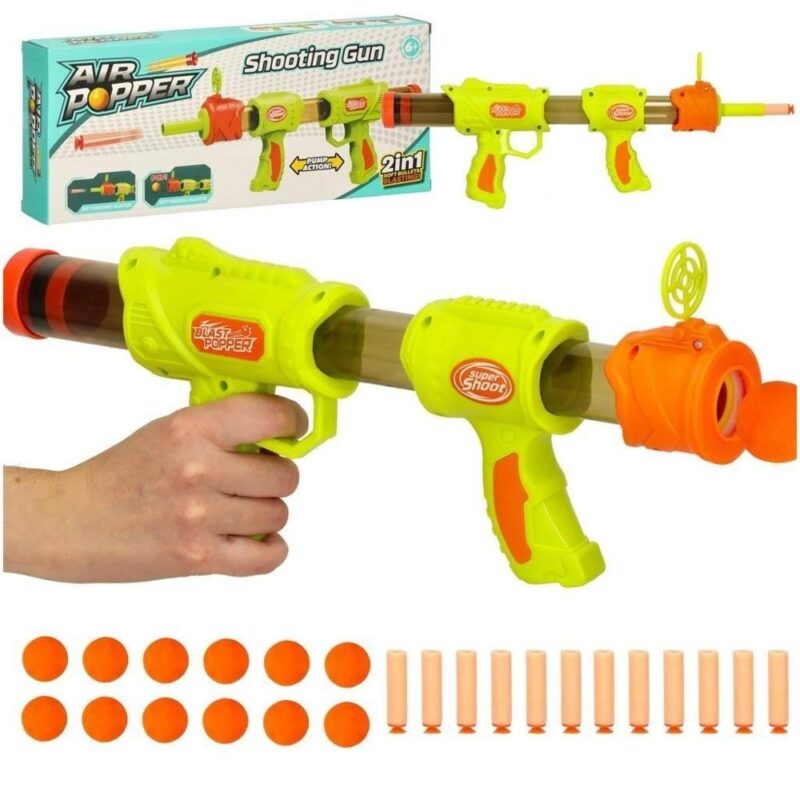 Grön skumpatron Nerf Gun med mål för barn från 3 år och uppåt