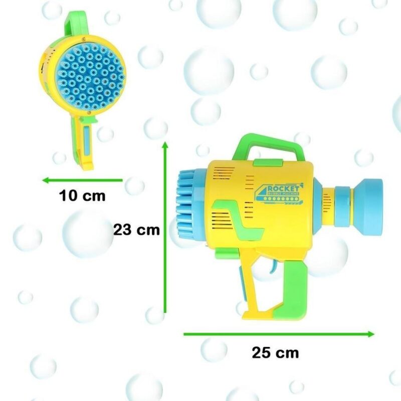 Elektrisk bubbelpistol, laddningsbart batteridriven, gul