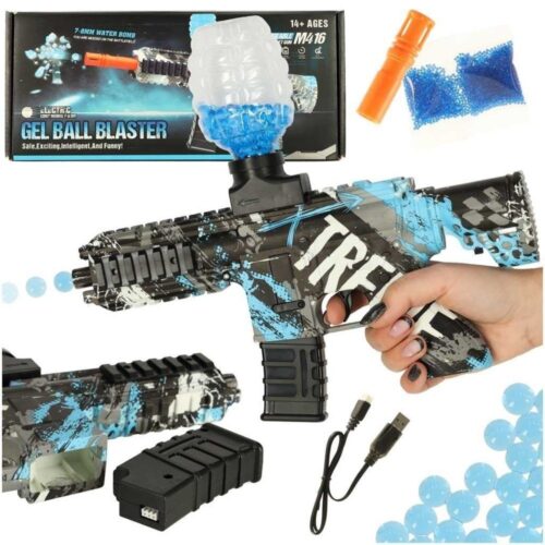 Blue Gel Ball Blaster Gun – Uppladdningsbar, 550 gelbollar ingår