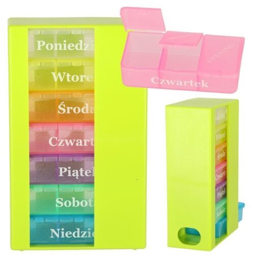 Weekly Pill Organizer Container – 7 dagars stående dispenser med AM/PM-fack