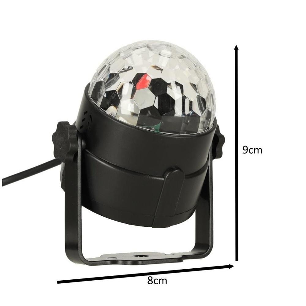 RGB LED Disco Ball-projektor med fjärrkontroll och ljudsensor