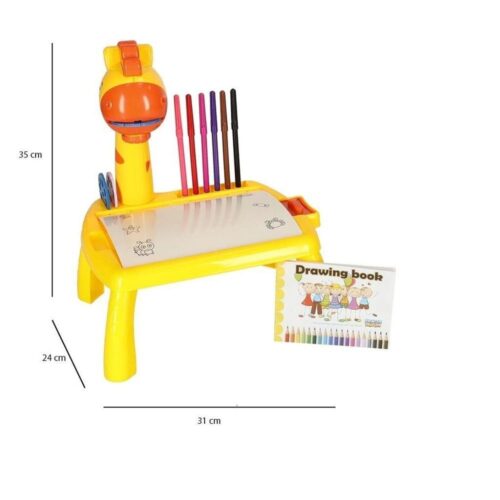 Giraffe projektor ritbord med markörer och raderbar pad för barn