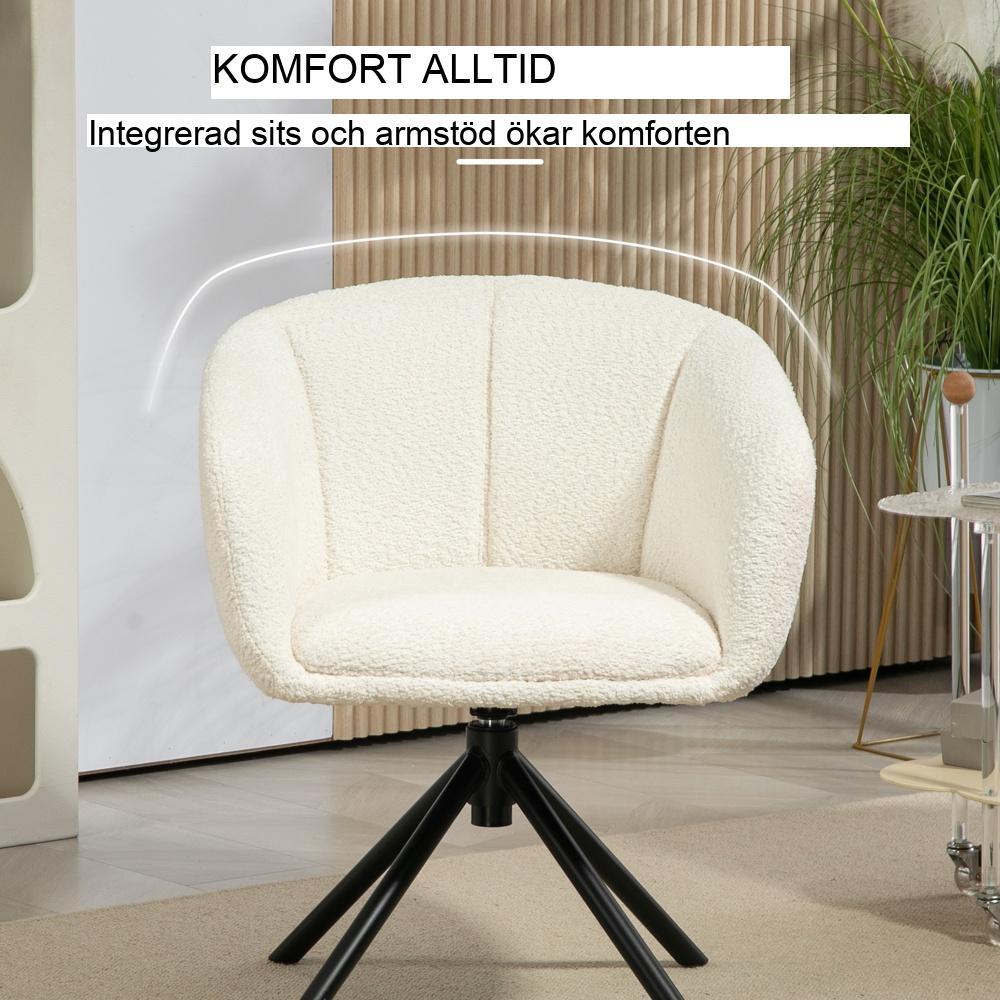 Cremevit Swivel Lounge Chair med armstöd, 360° rotation