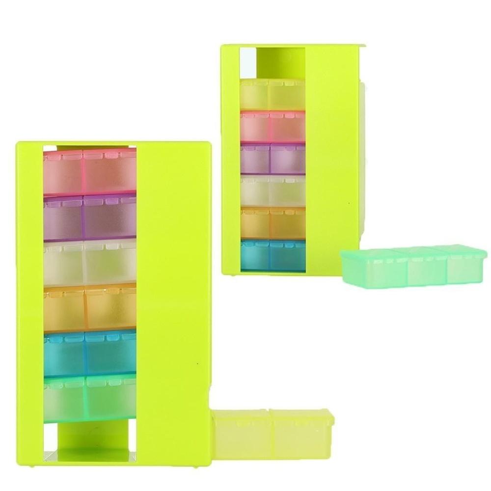 Weekly Pill Organizer Container – 7 dagars stående dispenser med AM/PM-fack