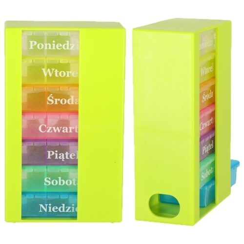 Weekly Pill Organizer Container – 7 dagars stående dispenser med AM/PM-fack