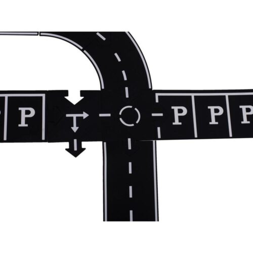2-i-1 vägpussel – 40 bitar, kreativ lek och bilbana för barn