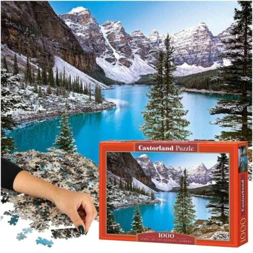 1000 Piece CASTORLAND Jewel of the Rockies Puzzle, Canadian Lake Scene