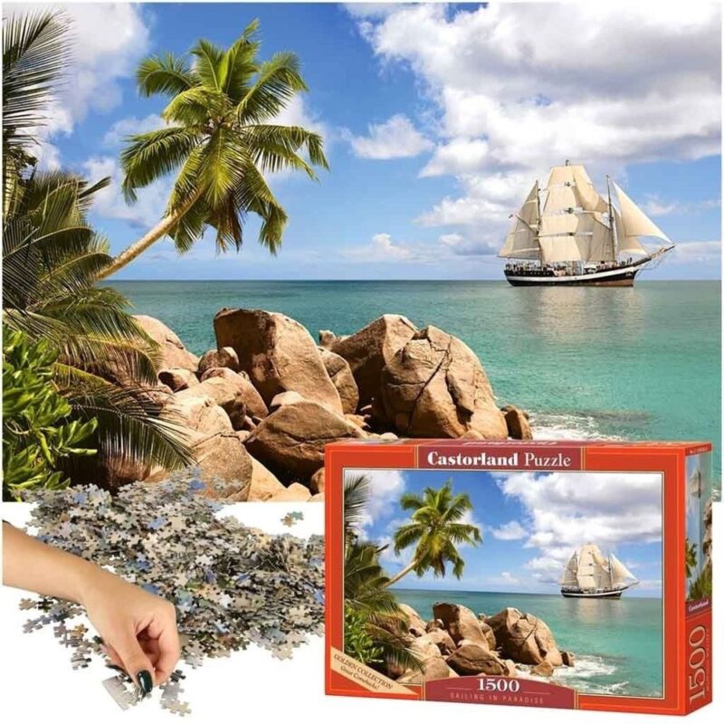 1500 Piece Sailing Paradise Jigsaw Puzzle av Castorland – Family Fun Väggdekor