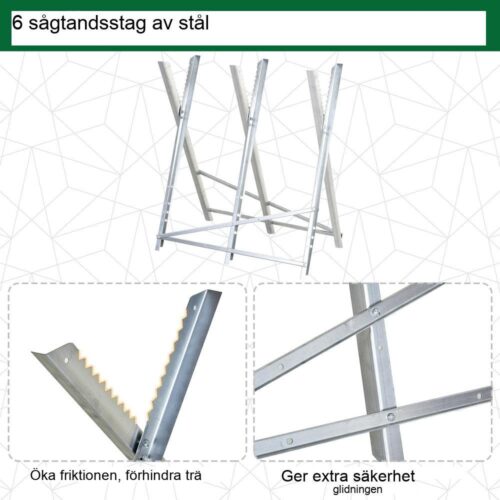 Kraftig hopfällbar såghäst – 100 kg kapacitet, stabil metallram