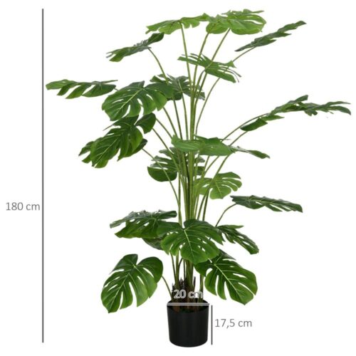 Realistisk 180 cm artificiell Monstera Deliciosa-växt med kruka