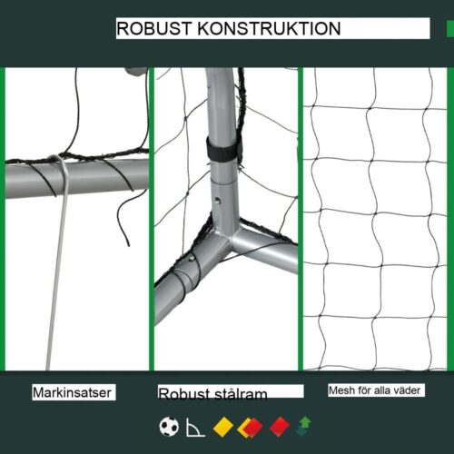 Portable Steel Soccer Goal, 300 x 200 cm för träning och bakgårdslek