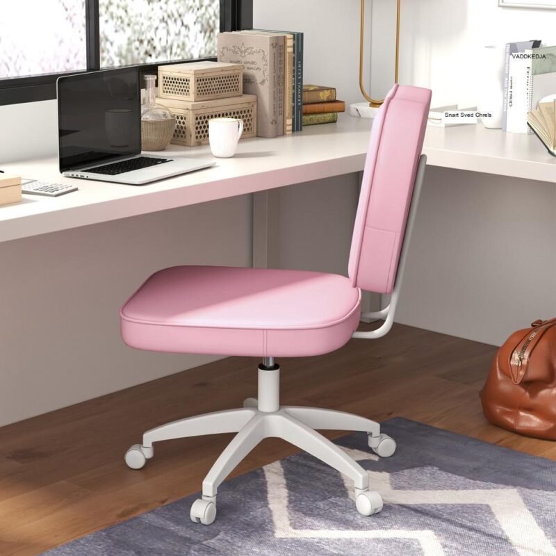 Pink Kids Swivel Chair, höjdjusterbar, upp till 120 kg kapacitet