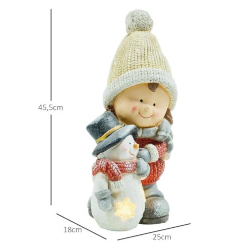 Bedårande LED Gnome Snowman Figur, 45,5 cm juldekoration för inomhus/utomhusbruk